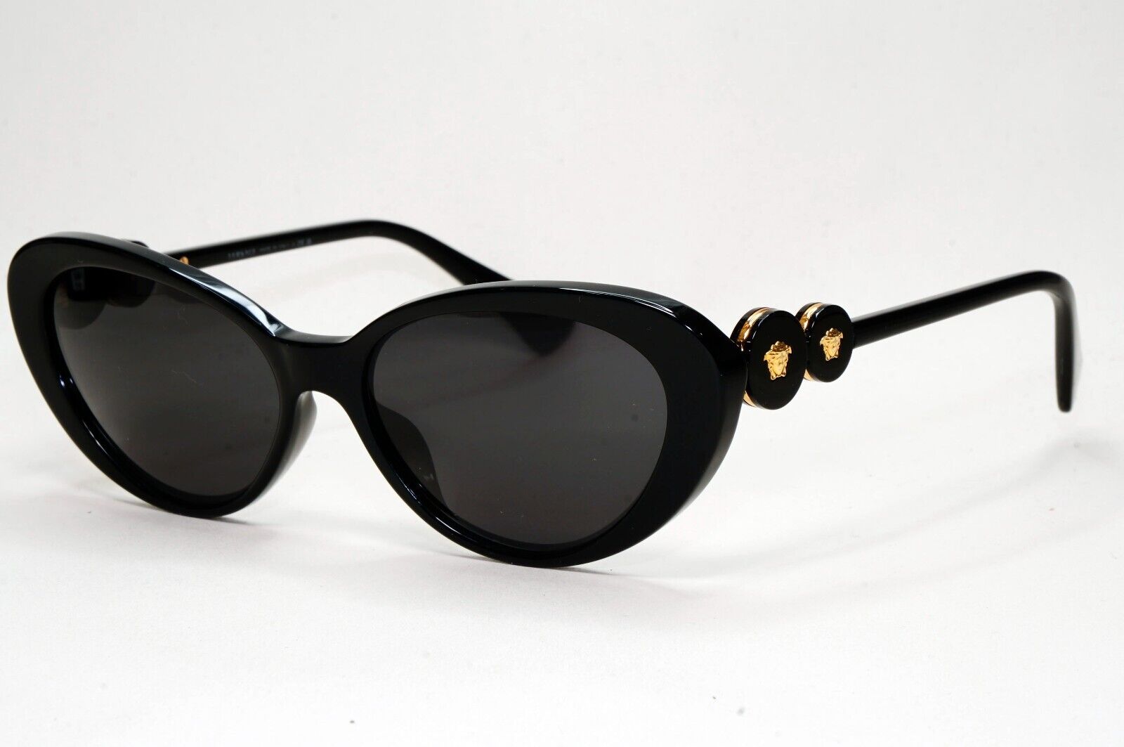 Versace Sunglasses Black Gold Medusa Cat Eye MOD VE 3331-U GB1 55mm