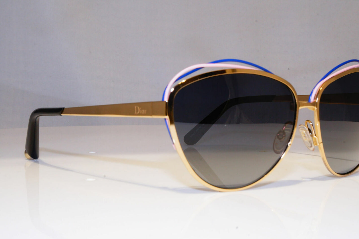 Authentic DIOR Womens Sunglasses Gold Butterfly Vintage SONGE JPFHD 21371