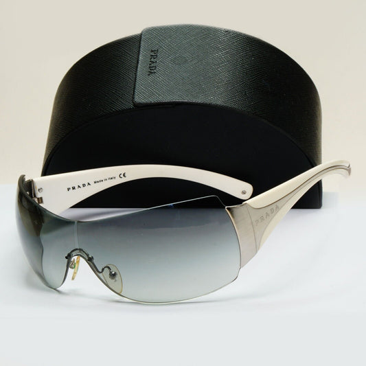 Prada Sunglasses 2007 Vintage White Grey Shield PR04IS SPR 04I 1BC-3M1 081024