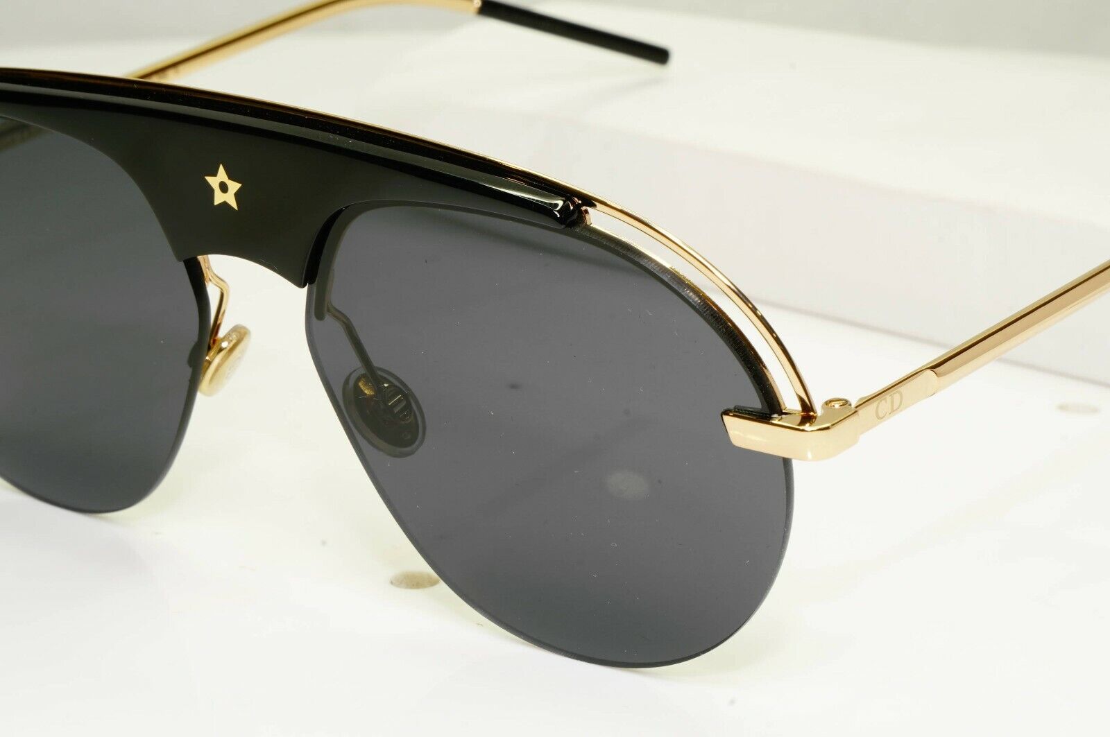 Dior Gold Black Pilot Metal Sunglasses Revolution 2M22K Star Womens Mens