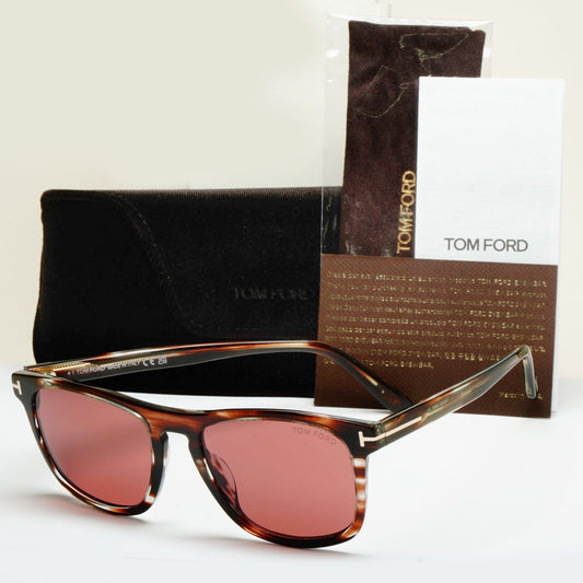 Tom Ford Sunglasses Gerard-02 Square Brown Tortoise Pink Bordo FT0930 TF 930 56S