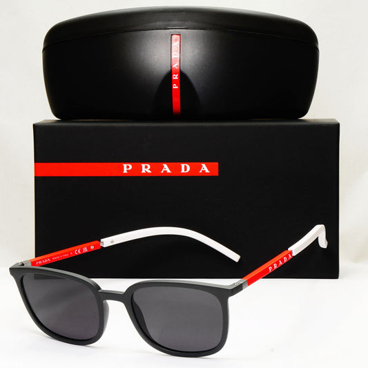 Prada Sunglasses Black Red White Square PS05NV VPS 05N UFK-1O1 54mm