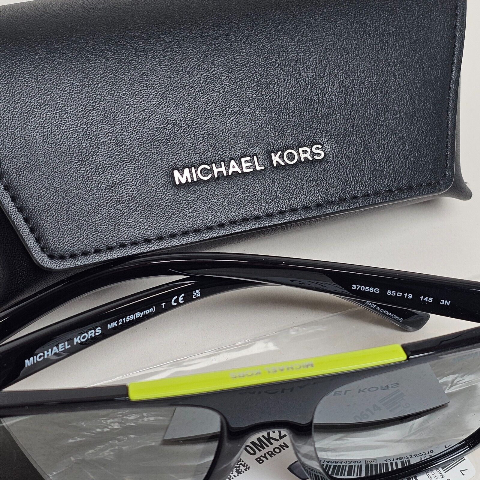 Michael Kors Sunglasses Black Square Grey Gunmetal Mirror MK 2159 Byron 3705/6G