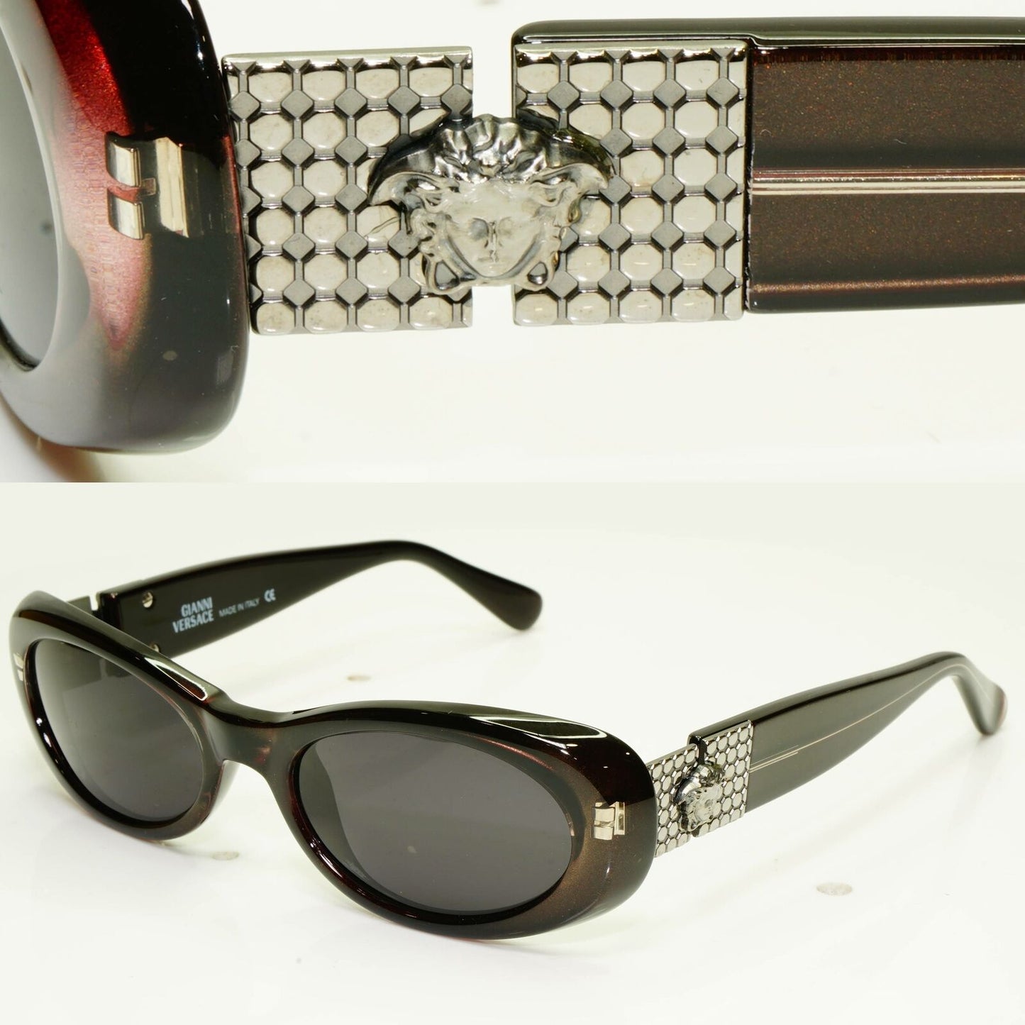 Gianni Versace 1996 Womens Vintage Medusa Sunglasses Brown MOD 248/M COL 348