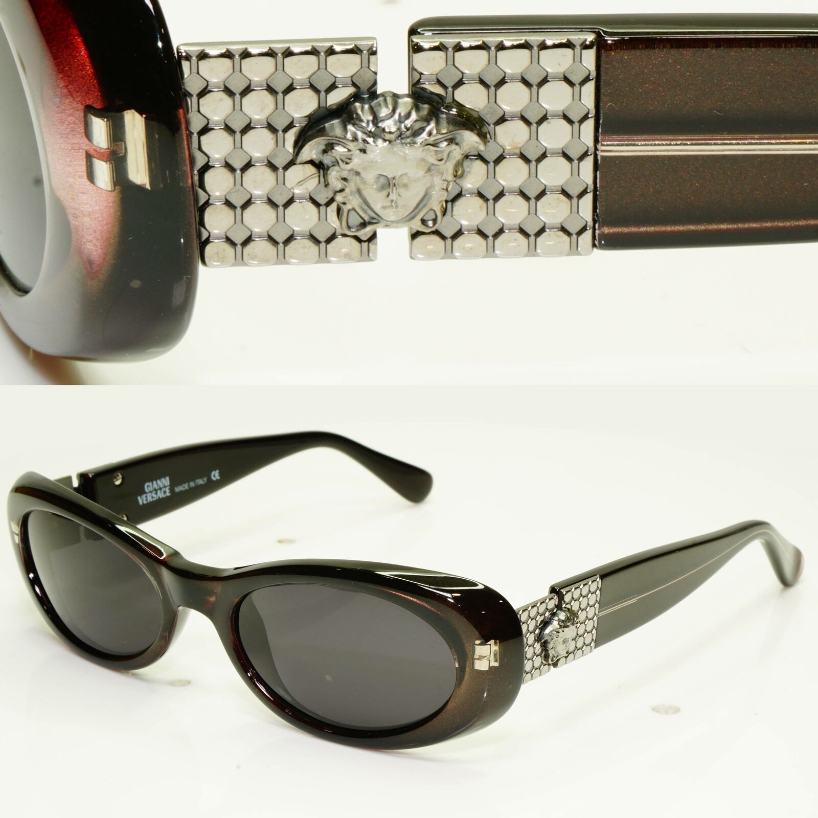 Gianni Versace 1996 Womens Vintage Medusa Sunglasses Brown MOD 248/M COL 348