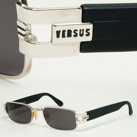 Versus Sunglasses 1996 by Gianni Versace Vintage Silver Black MOD F32 COL 12M
