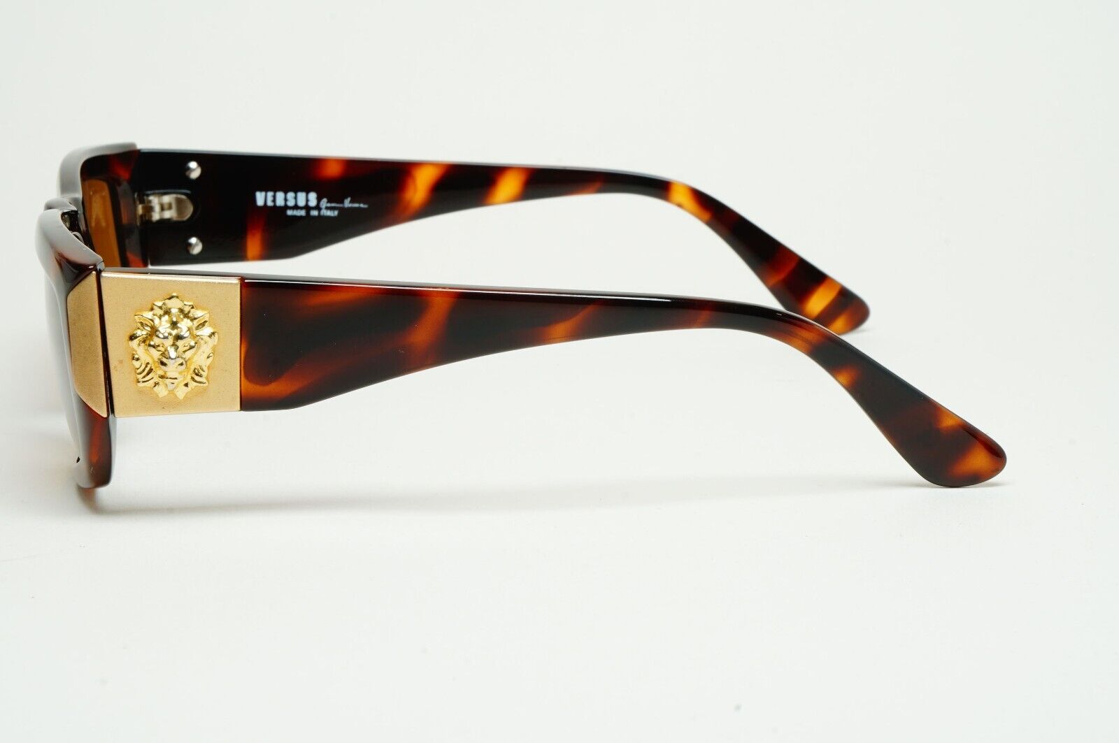 Versus Sunglasses 1996 by Gianni Versace Vintage Gold Lion Brown MOD E07 COL 649