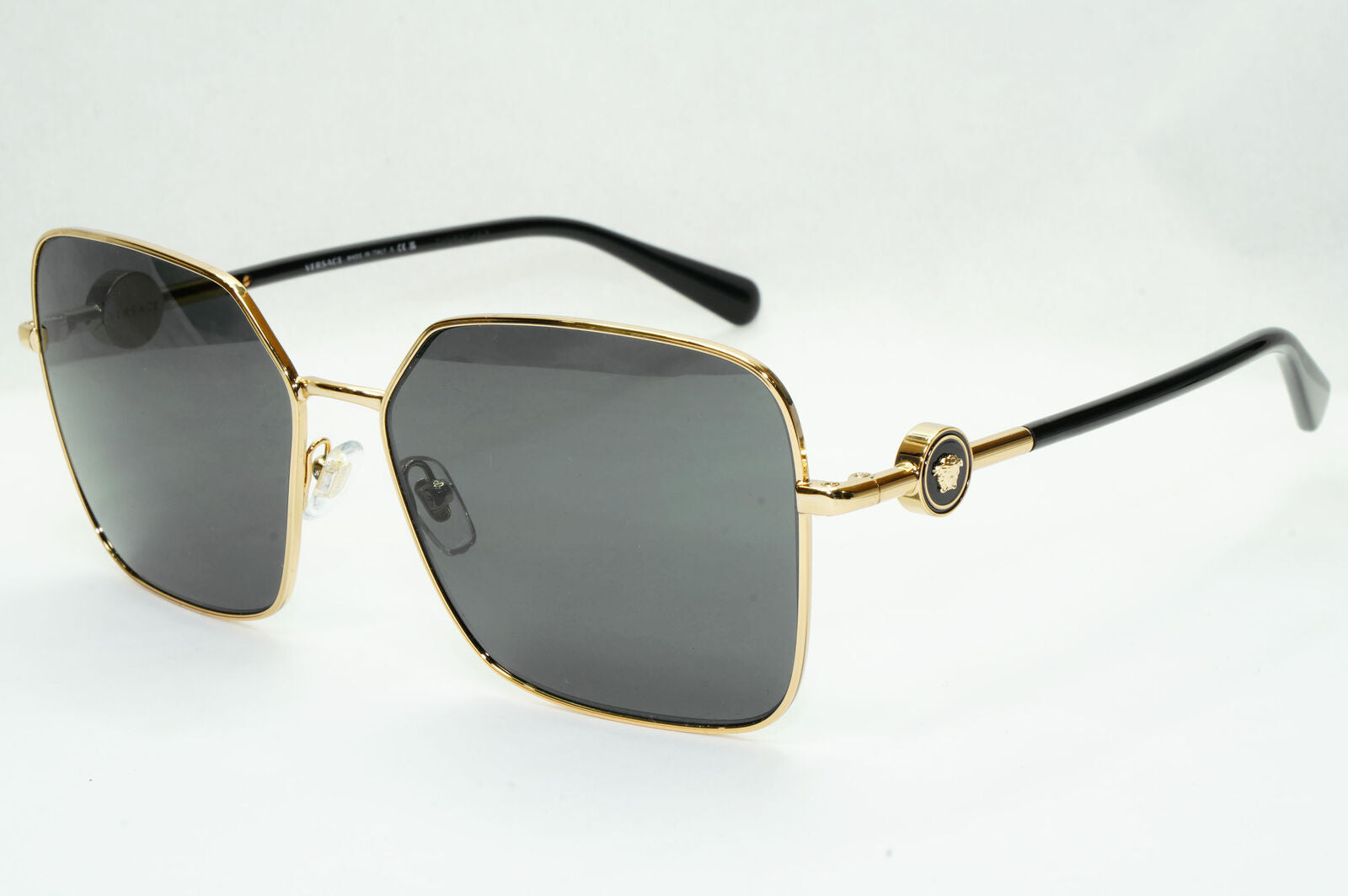 Versace Sunglasses Black Gold Medusa Square Metal MOD 2227 1002/87