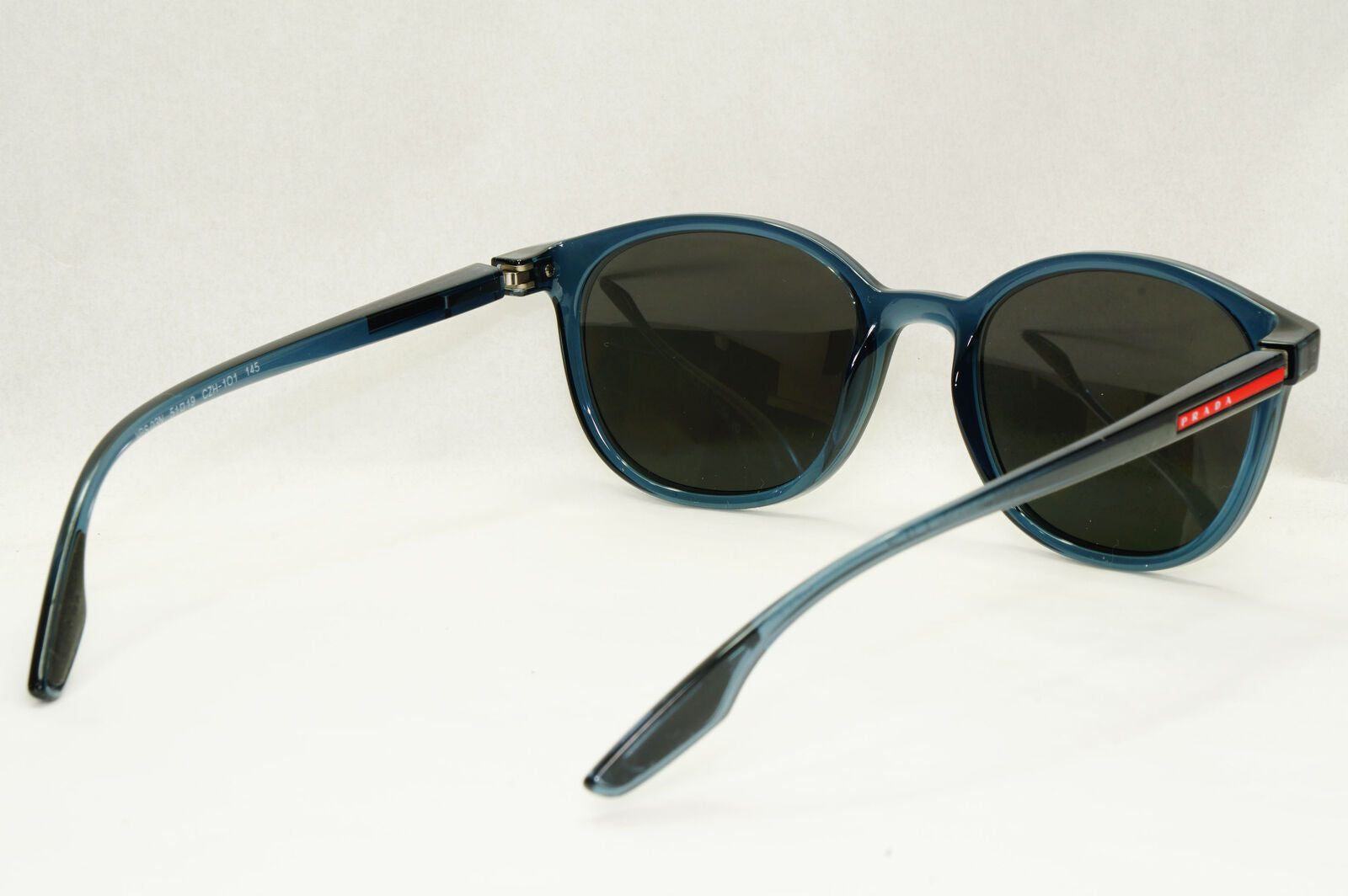 Prada Sunglasses Blue Avio Transparent Black Round PS03NV VPS 03N CZH-1O1 51mm