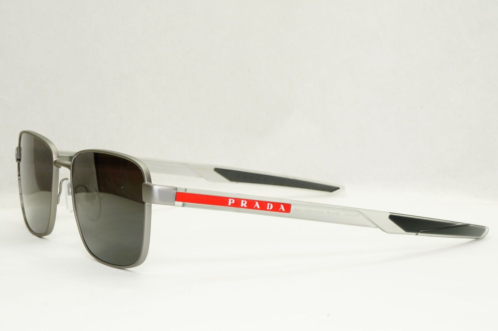 Prada Sunglasses Grey Black Red Stripe Mens PS54OV VPS 54O DG1-1O1 55mm