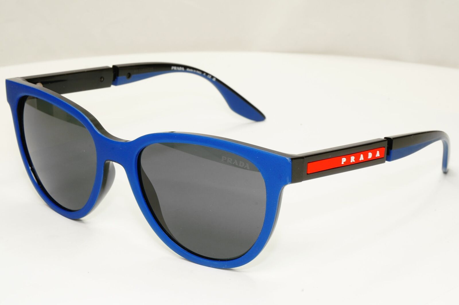 Prada Sunglasses Blue Black Navy Square Red Stripe PS05XS SPS 05X 02S-06F