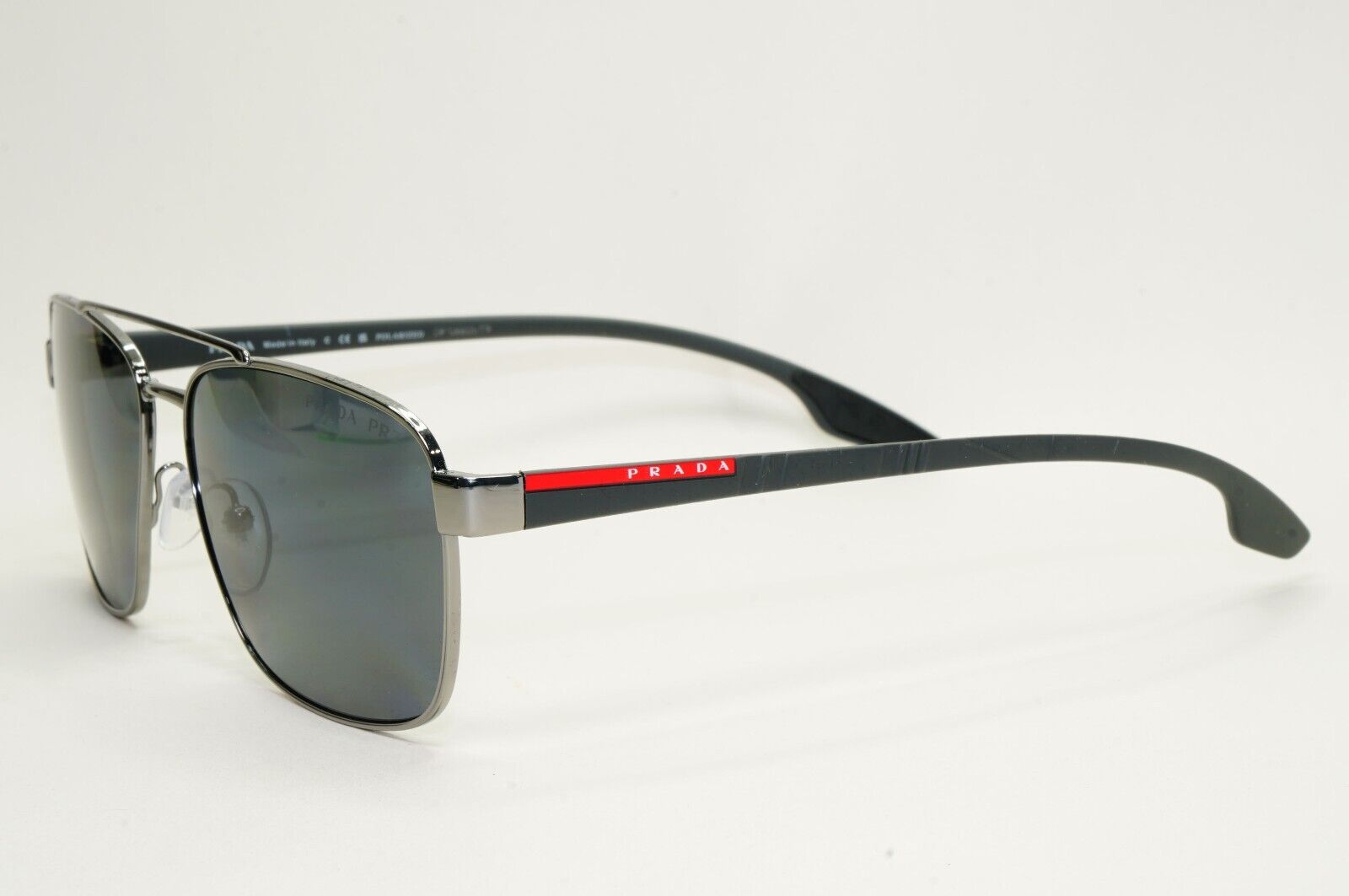 Prada Sunglasses Polarised Gunmetal Black Grey Navigator PR51US SPR 51U 5AV-5Z1
