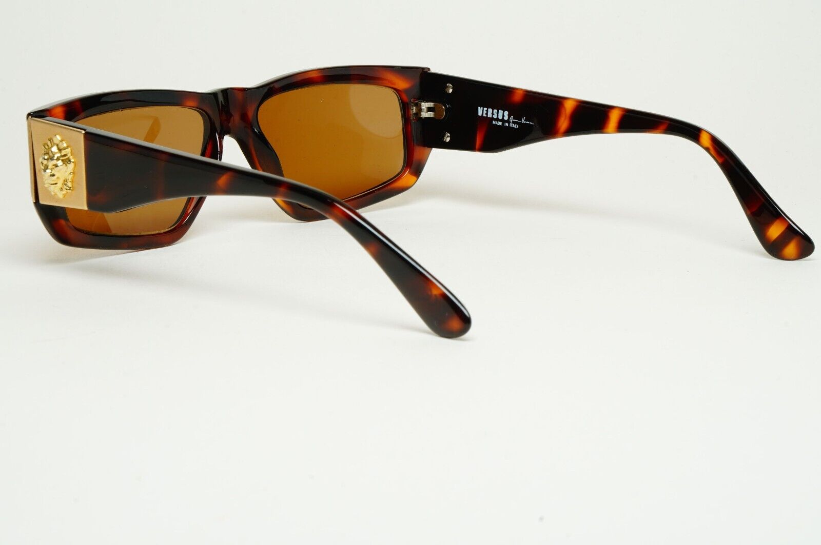 Versus Sunglasses 1996 by Gianni Versace Vintage Gold Lion Brown MOD E07 COL 649
