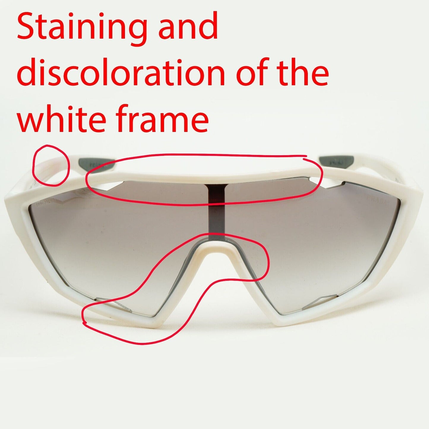 Prada Sunglasses White Grey Shield Visor PS10US SPS 10U TWK-5O0 231124