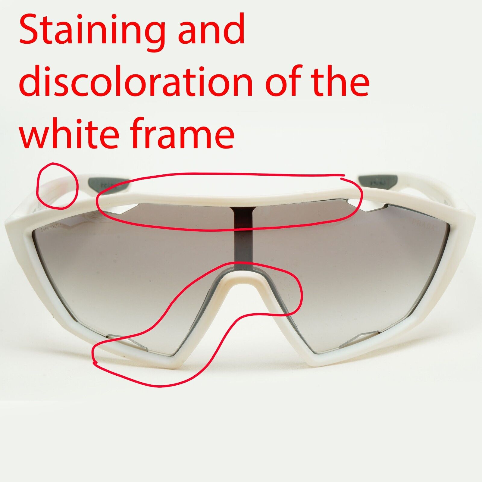 Prada Sunglasses White Grey Shield Visor PS10US SPS 10U TWK-5O0 231124