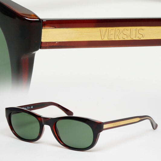 Versus Sunglasses 1996 by Gianni Versace Vintage Brown Green MOD E54 COL 649