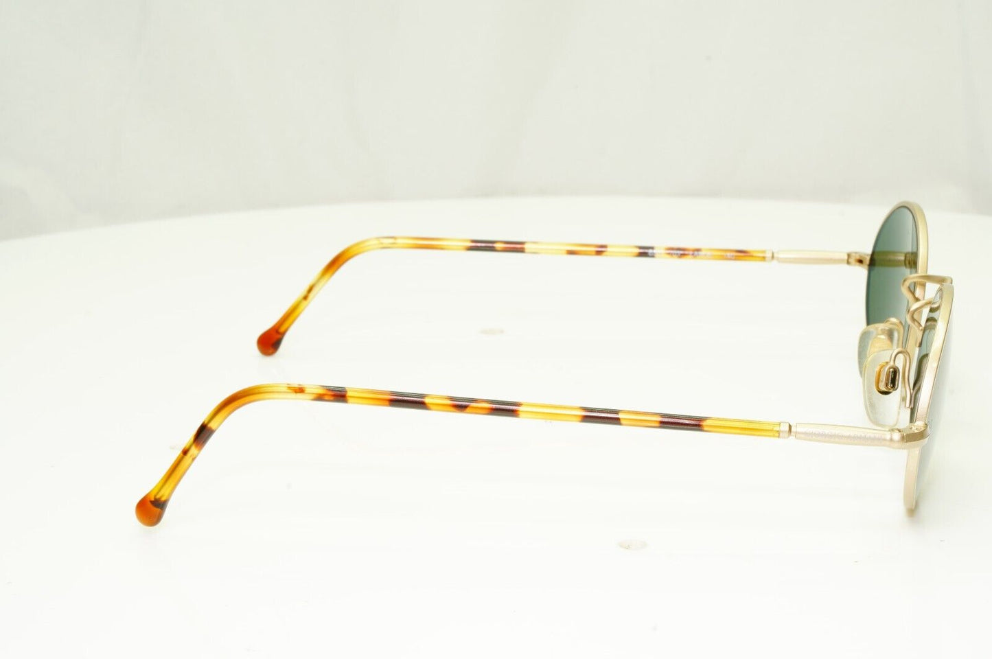 Giorgio Armani 1997 Vintage Sunglasses Gold Brown Green Glass Lens 650 703 50mmA
