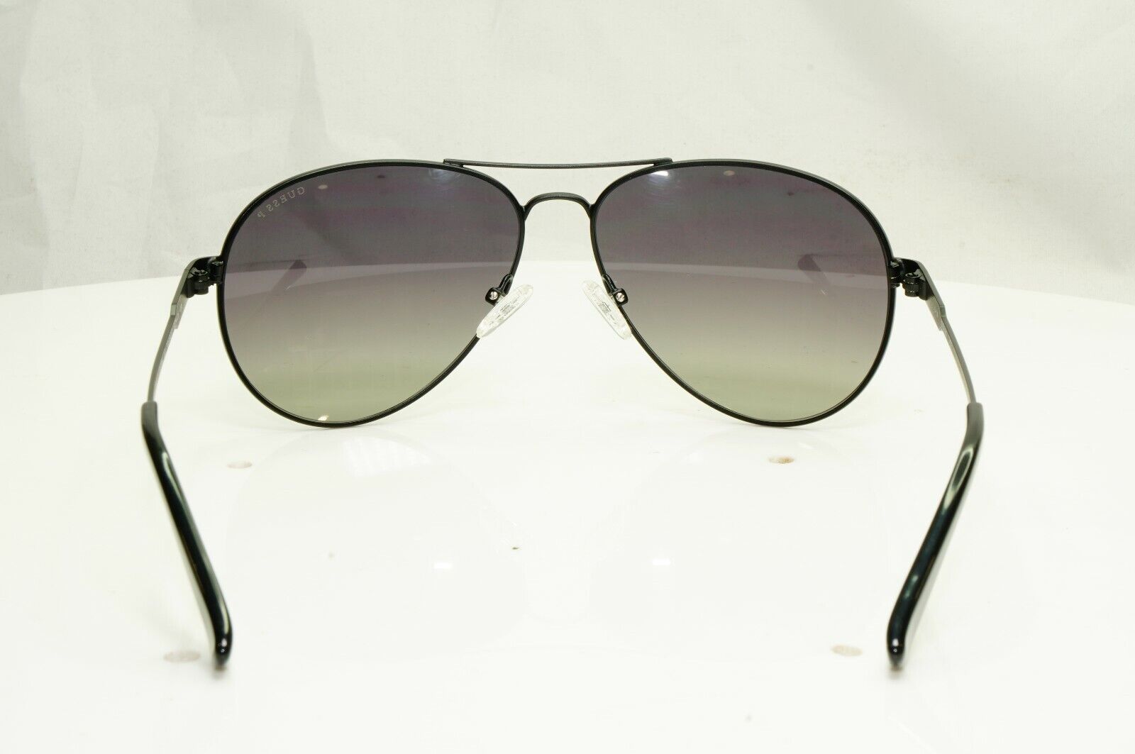 Guess Sunglasses Black Polarized Pilot Metal Gradient Smoke GU 7664 02D 60mm