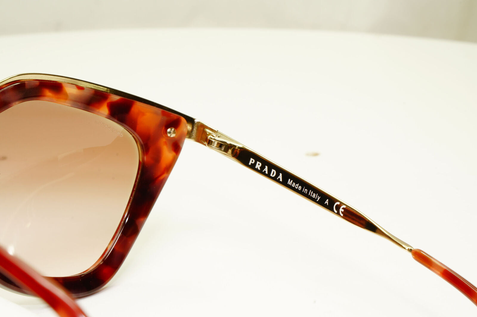 Prada Cinema Brown Sunglasses Gold Marble Gradient Square SPR 53S PR53SS UE0-0A6
