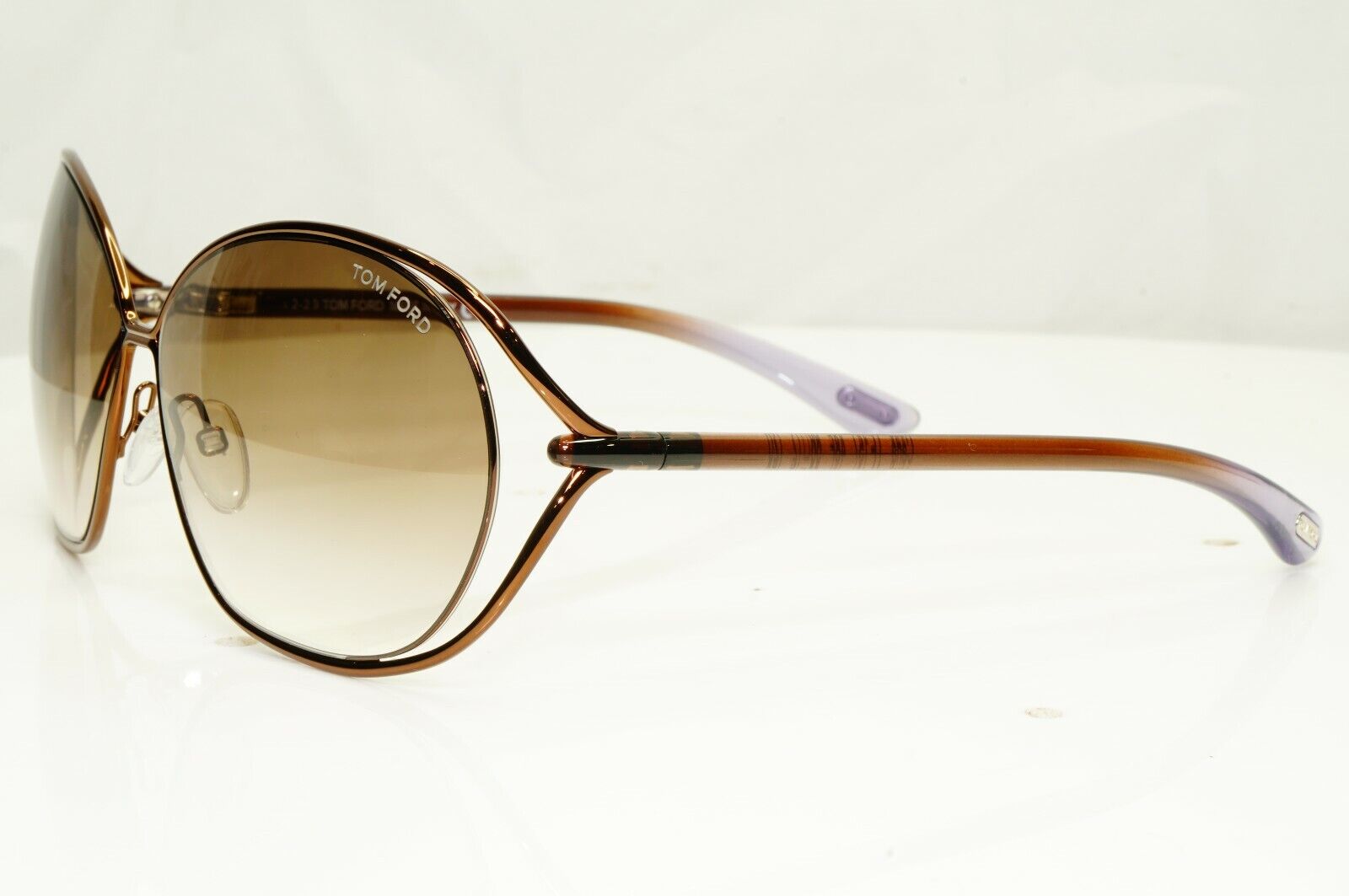 Authentic TOM FORD Womens Sunglasses Shiny Bronze Brown Carla TF157 48F 34462