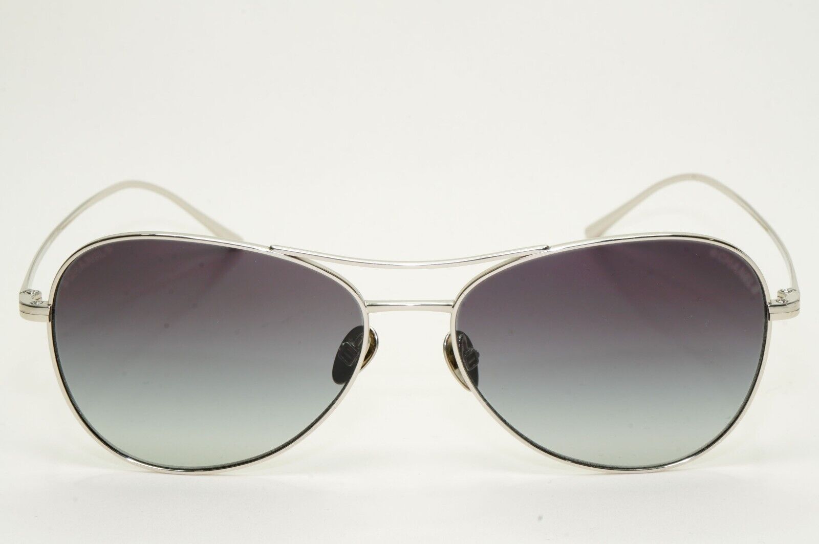 Chanel Sunglasses Titanium Silver Pilot Grey Gradient Metal 4259-T c.124/S6 56mm