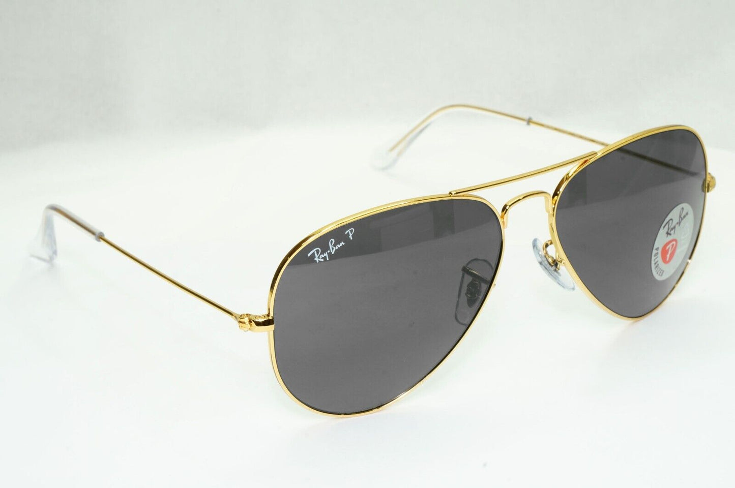 Ray-Ban Sunglasses Aviator Polarised Gold Black Metal Pilot RB 3025 9196/48 50mm