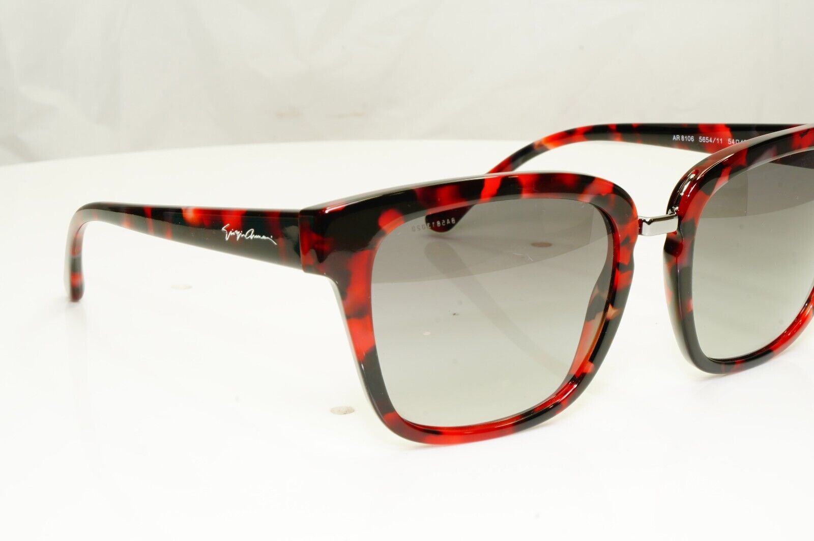 Giorgio Armani Sunglasses Black Red Marble Grey Square AR 8106 5654/11 110823