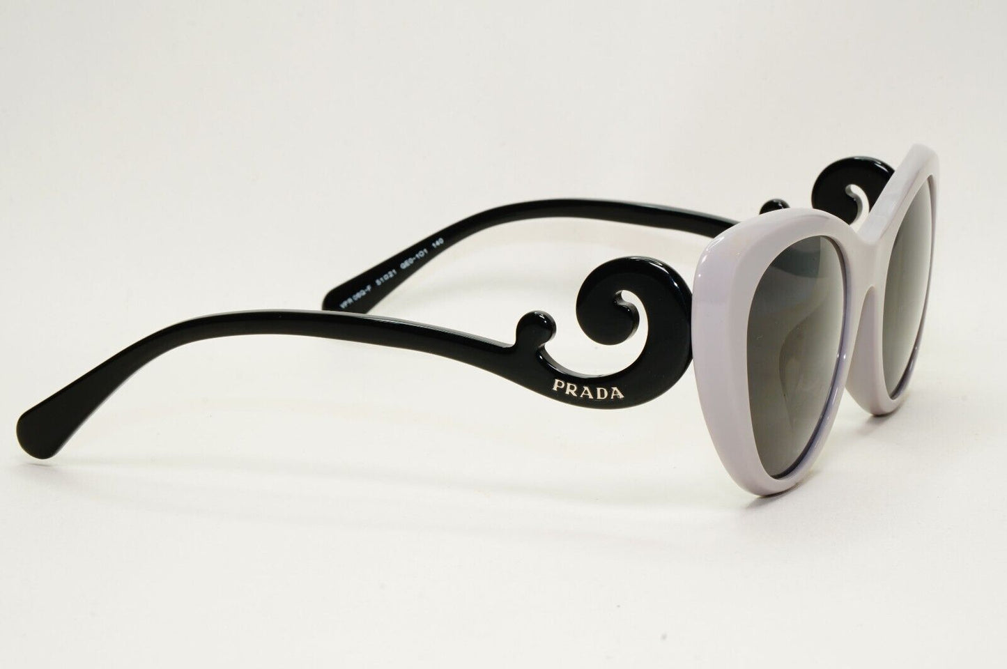 Prada Sunglasses Baroque Swirl Lilac Black Cat Eye PR06QV-F VPR 06Q-F QE0-1O1