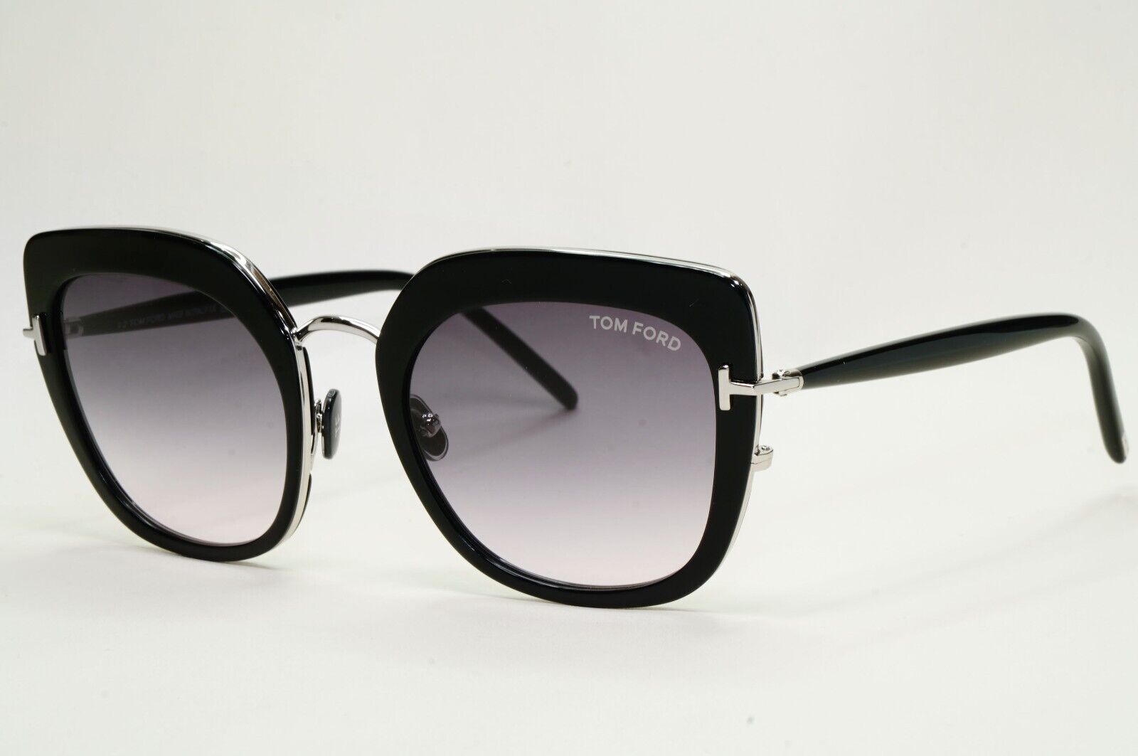 Tom Ford Sunglasses Virginia Black Grey Gradient Silver Square FT0945 TF 945 05B