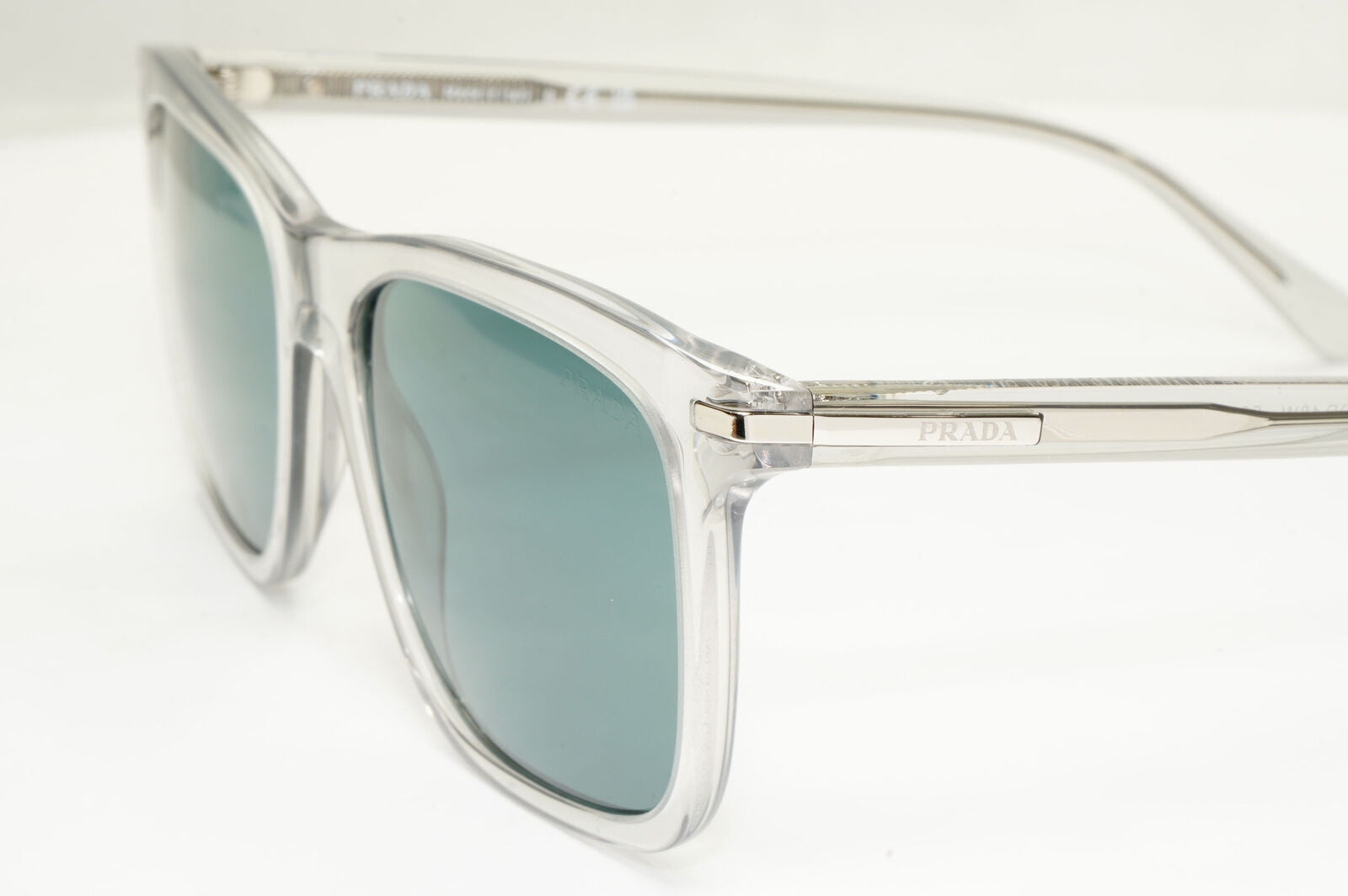 Prada Sunglasses Glass Lens Transparent Grey Crystal Blue PR18WS SPR 18W U43-0A9