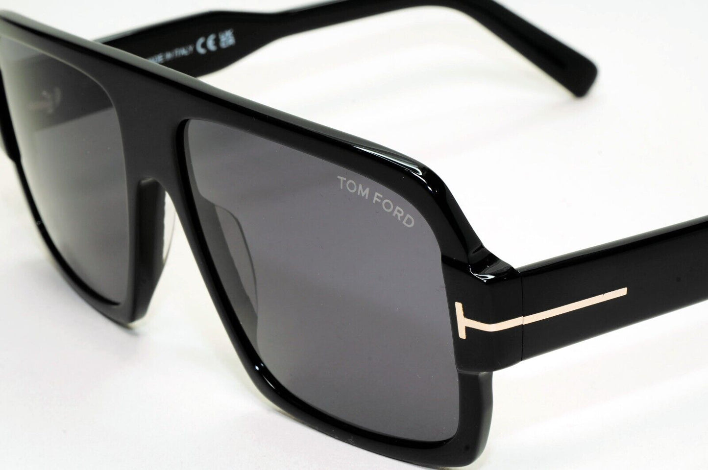 Tom Ford Sunglasses Camden Black Glossy Square Navigator TF 933 FT0933 01A 58mm