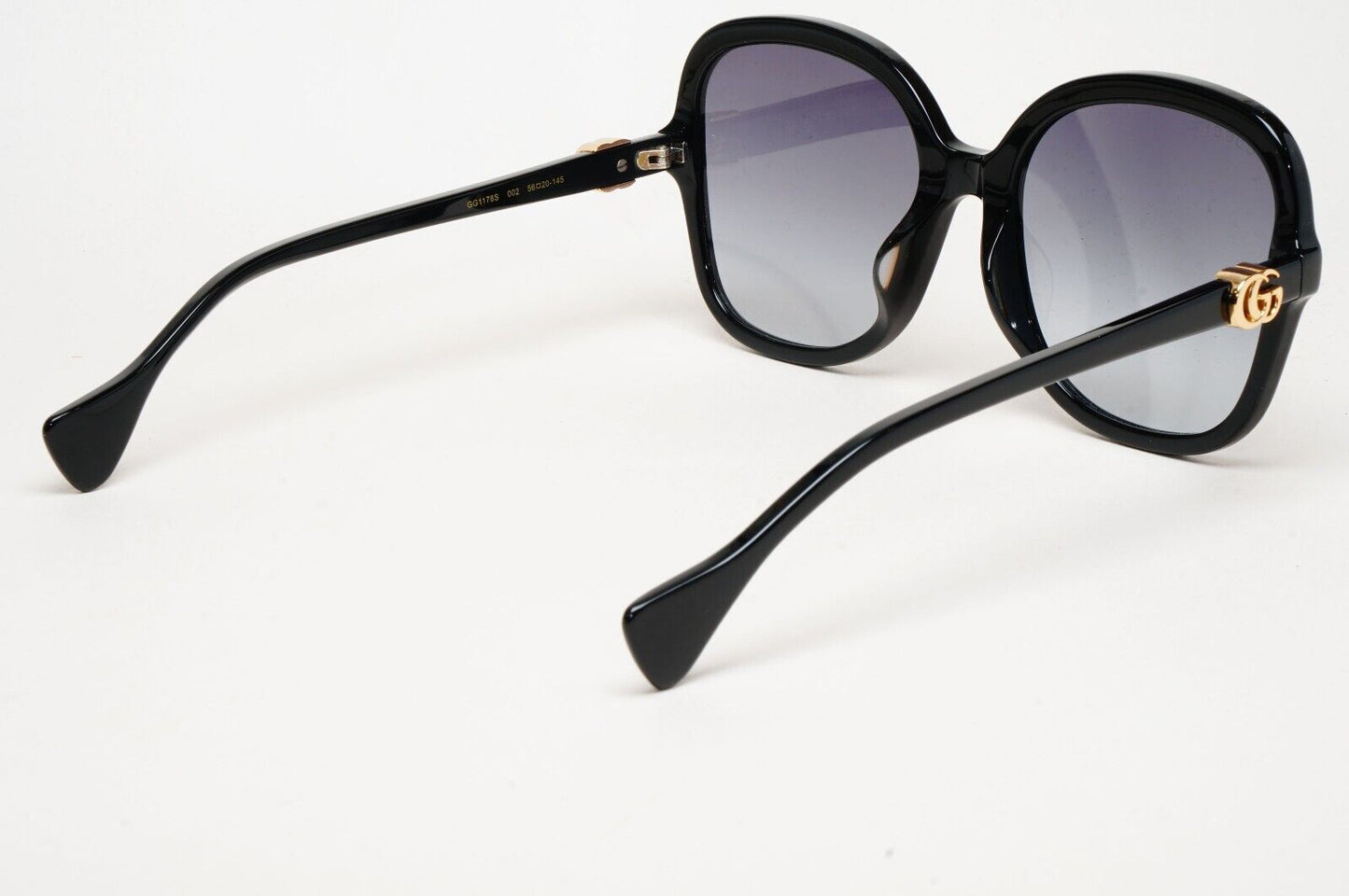 Gucci Sunglasses Oversized Grey Gradient Large Square Gold GG1178S 002 56mm