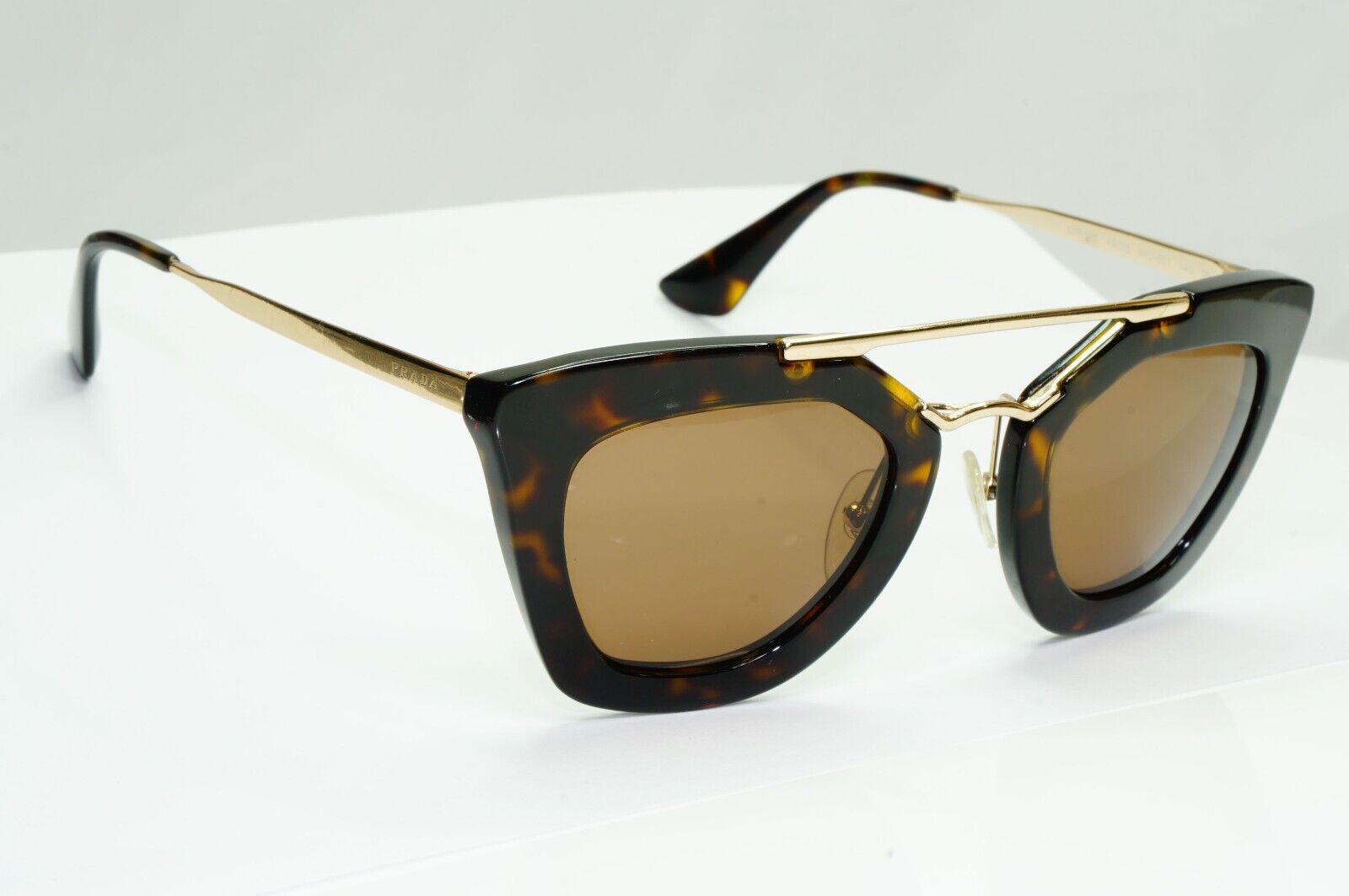 Prada Sunglasses Cinema Gold Brown Tortoise Square PR09QS SPR 09Q 2AU-6S1 170125