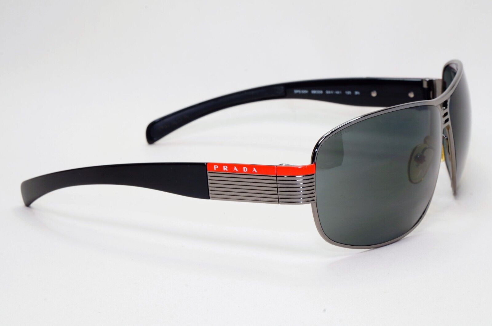 Prada Sunglasses 2006 Vintage Gunmetal Black Pilot PS50HS SPS 50H 5AV-1A1 041124