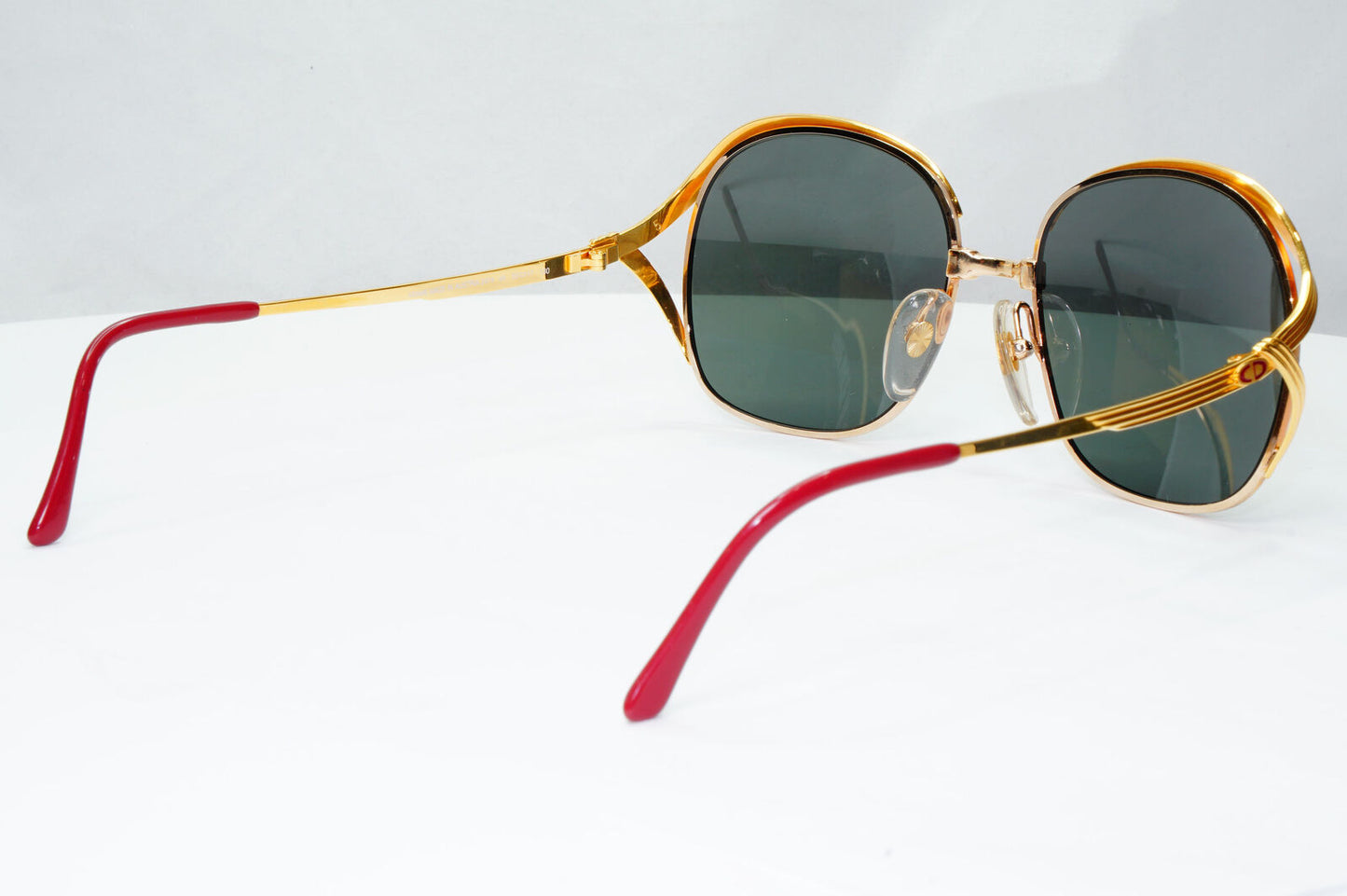 Dior 1990s Vintage Sunglasses Austria Metal Gold Grey Green 2474 44 071222