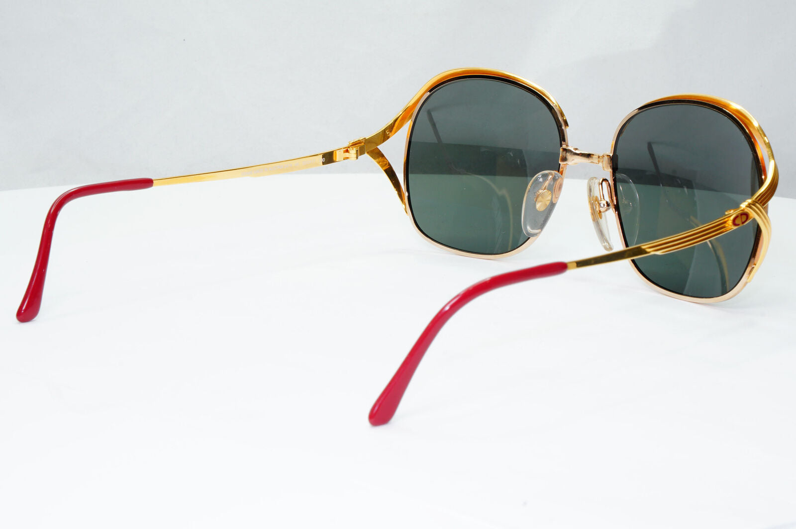 Dior 1990s Vintage Sunglasses Austria Metal Gold Grey Green 2474 44 071222