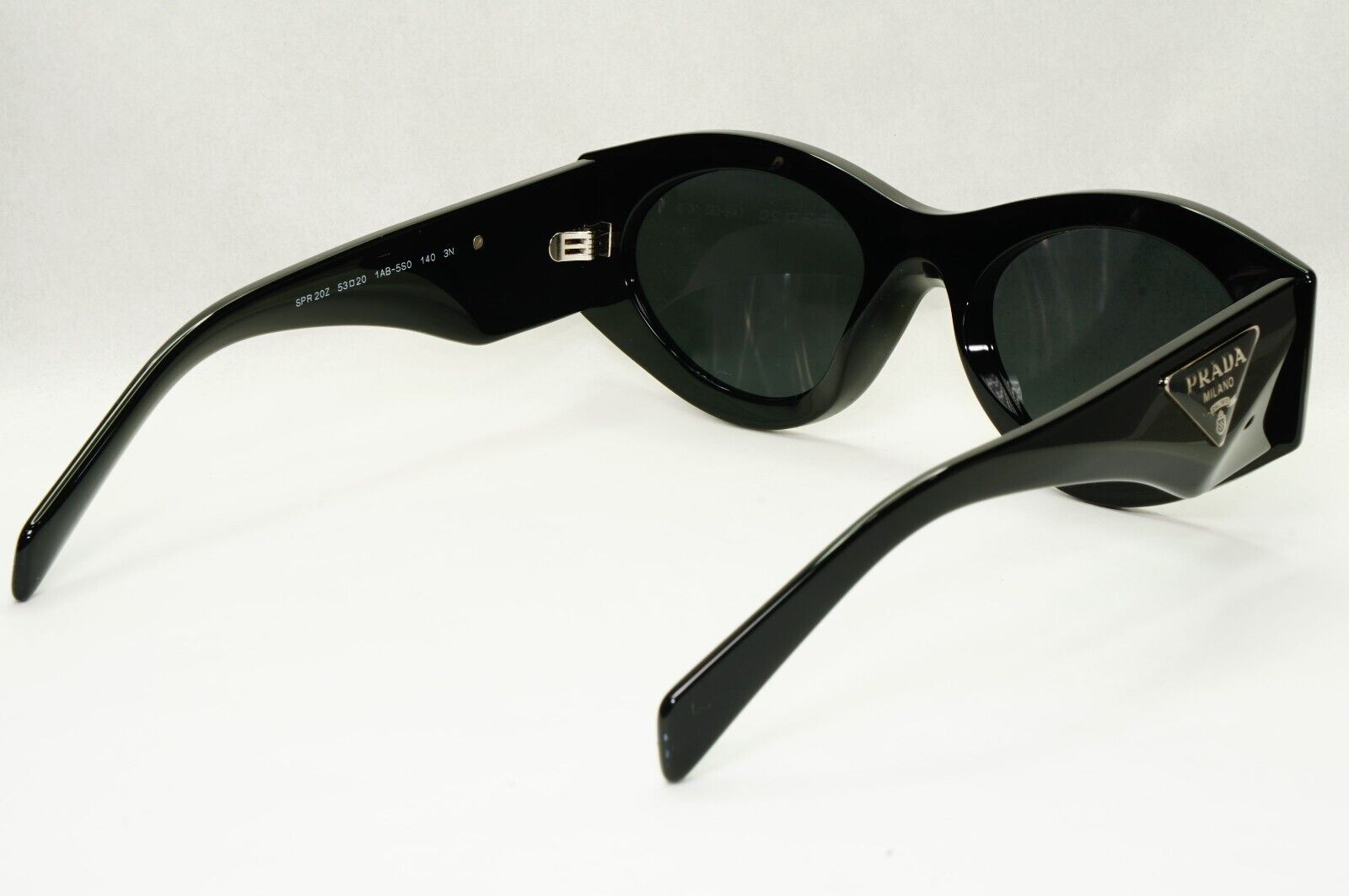 Prada Triangle Sunglasses Black Symbole Square PR20ZS SPR 20Z 1AB-5S0