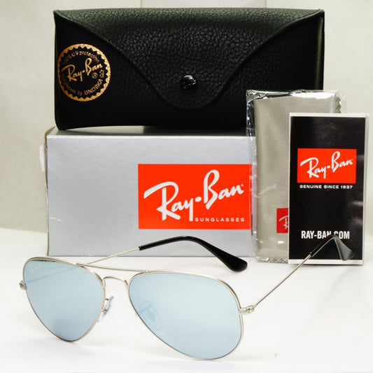 Ray-Ban Sunglasses Aviator Polarised Silver Mirror Grey RB 3025 019/W3 58mm