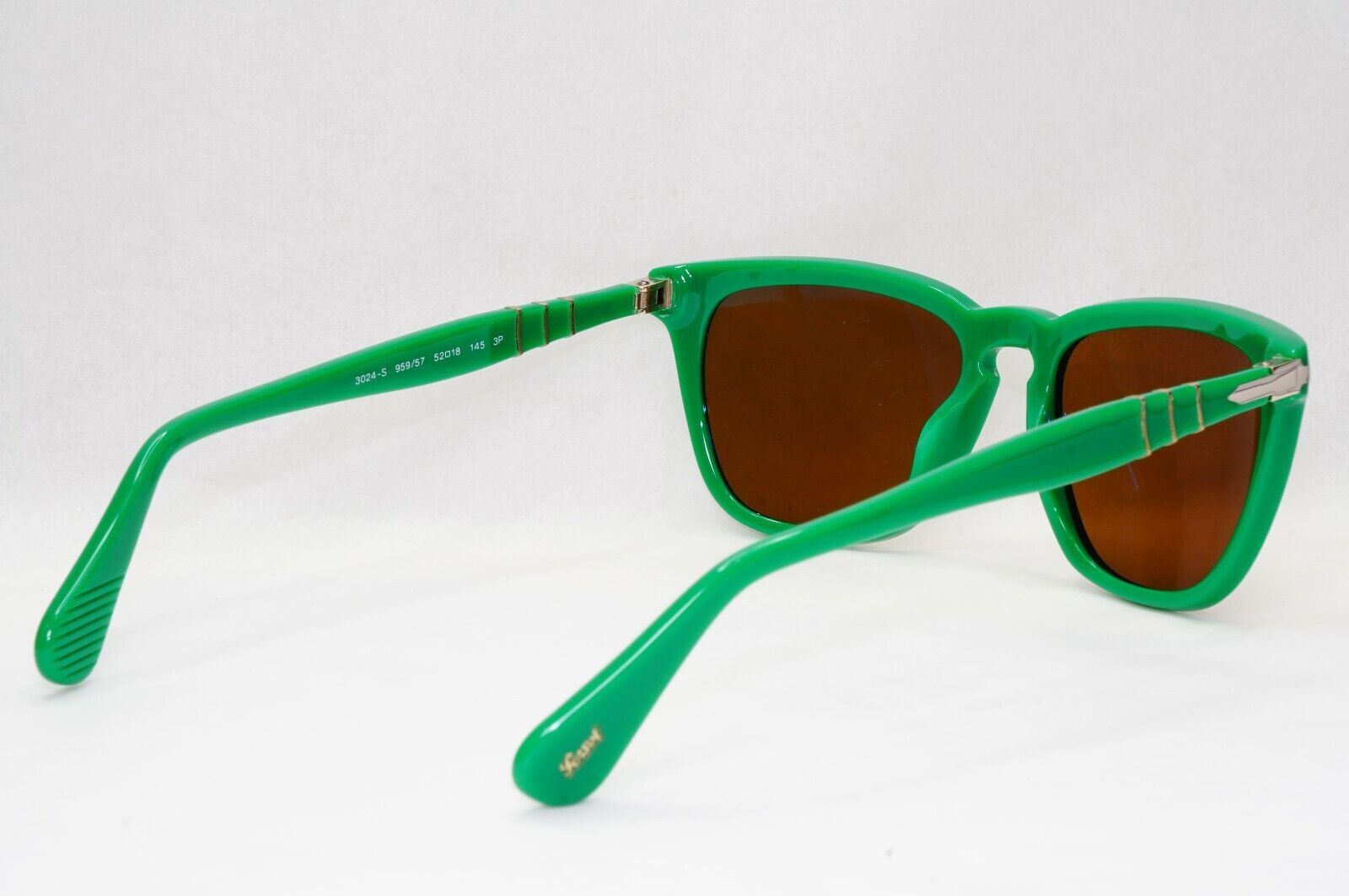 Persol Sunglasses 2012 Capri Polarized Green Brown Square 3024-S 959/57 52mm