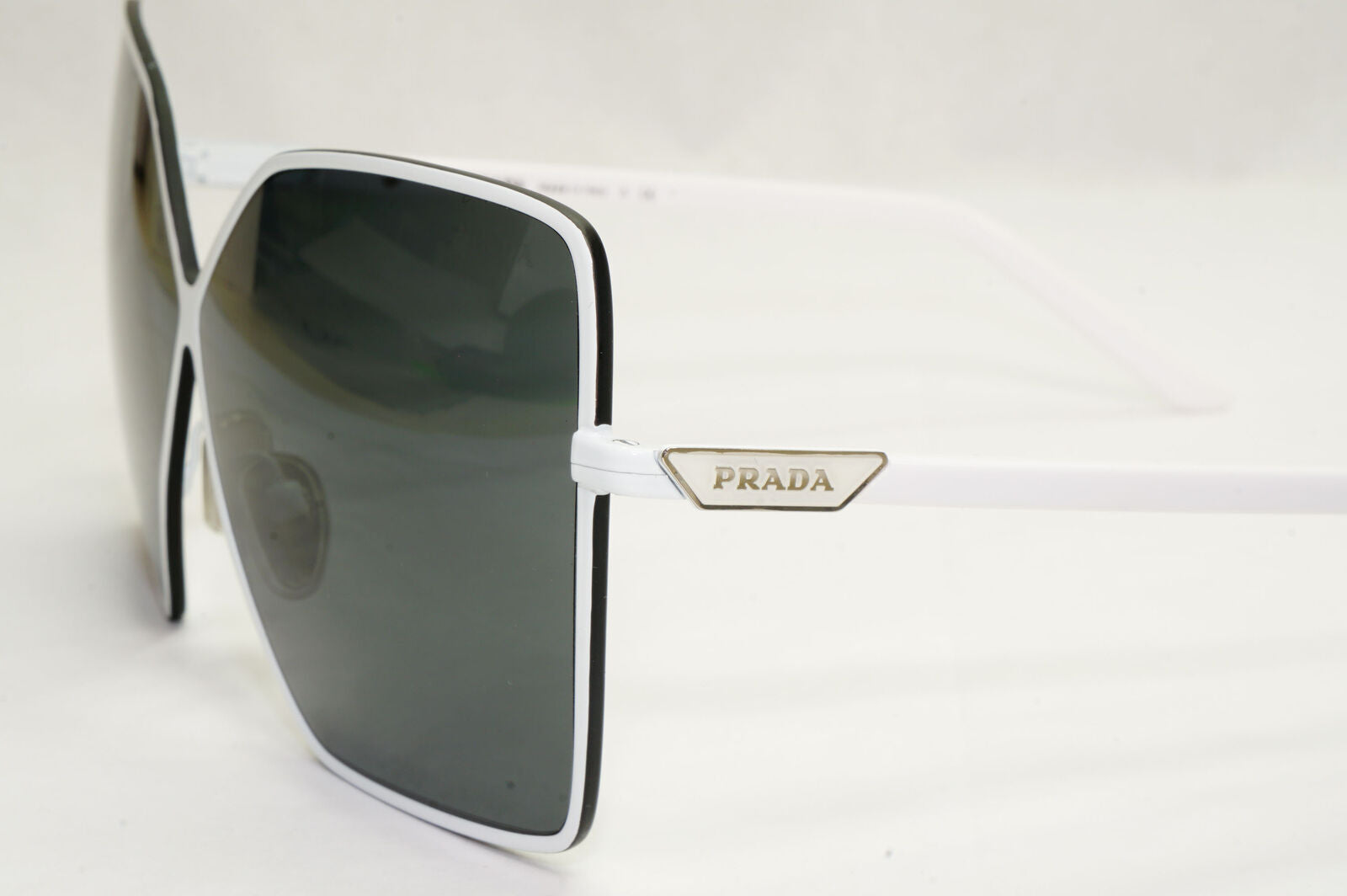 Prada Sunglasses White Oversized Square Black Grey PR50YS SPR 50Y 461-5S0