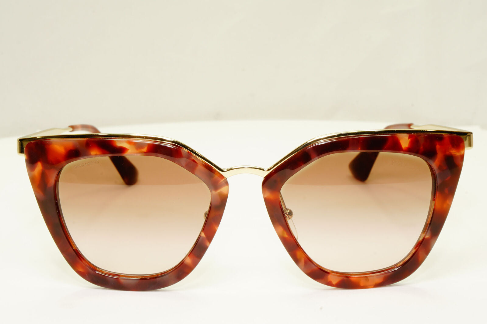 Prada Cinema Brown Sunglasses Gold Marble Gradient Square SPR 53S PR53SS UE0-0A6
