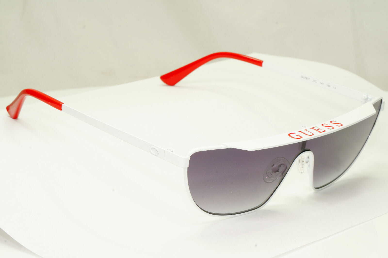 Guess Sunglasses Punk Visor Mens Womens Shield White Grey Smoke GU 7677 21C