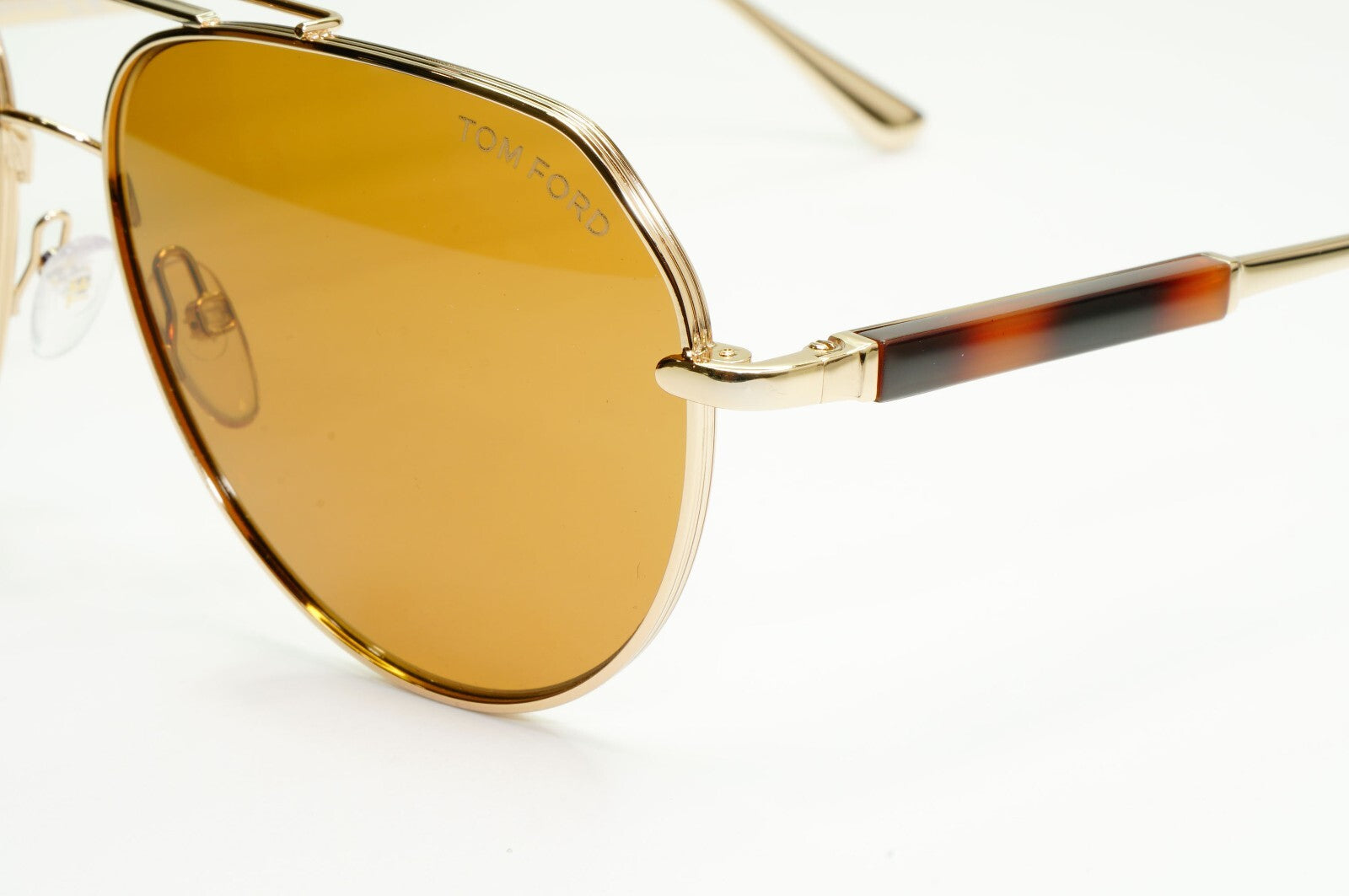 Tom Ford Gold Pilot Sunglasses Metal Mens Brown Andes TF 670 28E FT0670 A