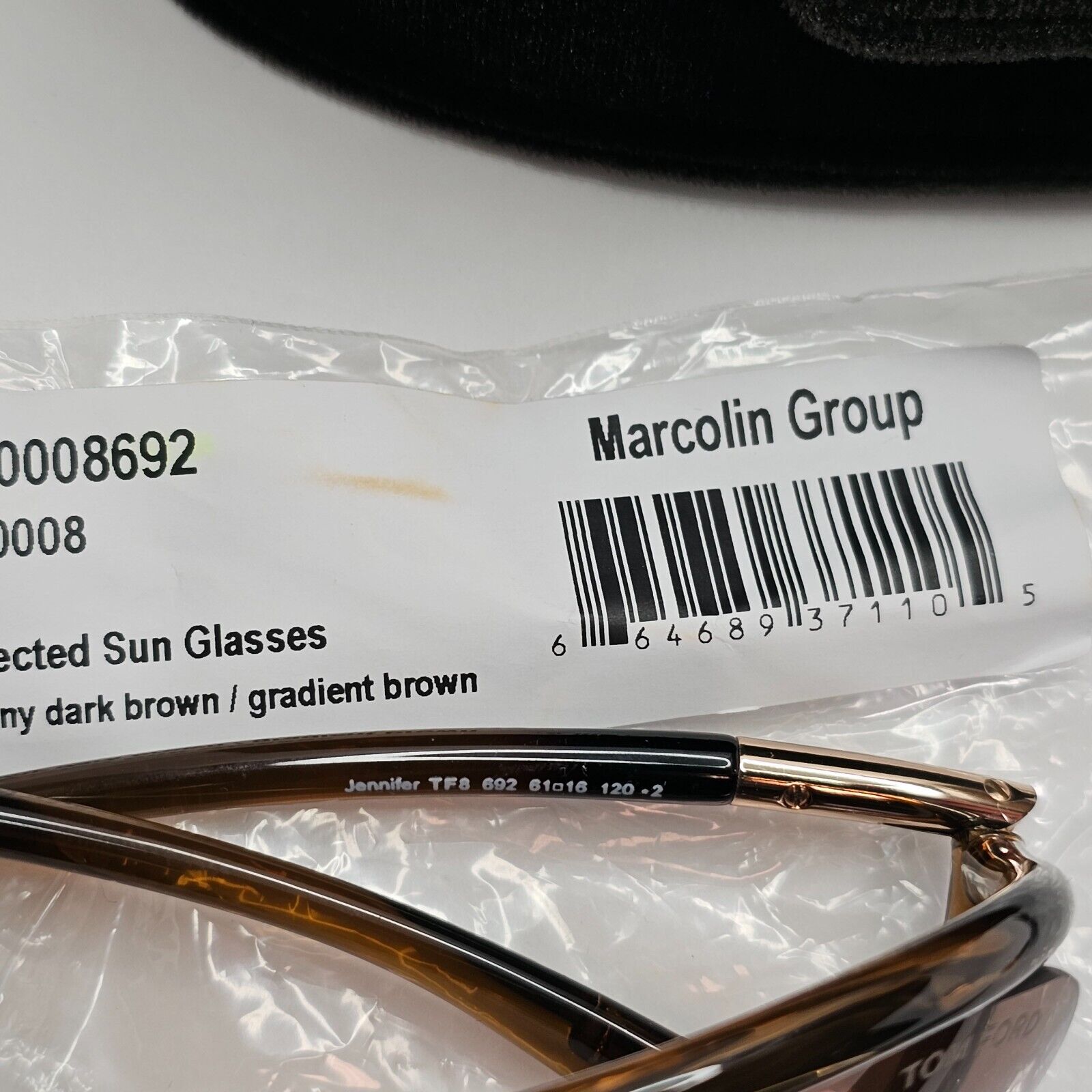 Tom Ford Sunglasses Jennifer Brown Gradient Shiny Gold Wrap FT0008 TF8 692 [A]