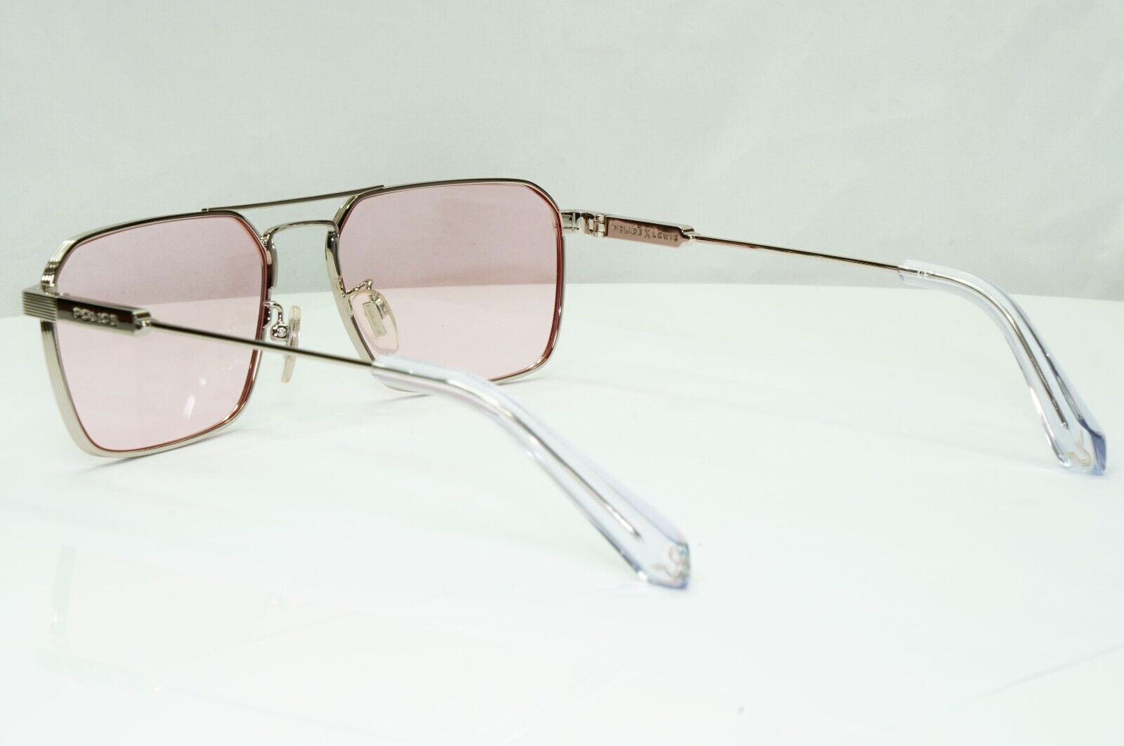 Police Lewis Hamilton F1 Sunglasses Pink Rose Tint Silver Metal SPL A23 COL 0579