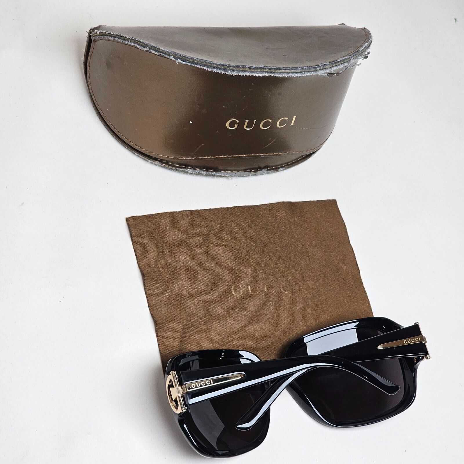 Gucci Sunglasses 2008 Vintage Horsebit Black Gold GG 3099/S D28N3 250125