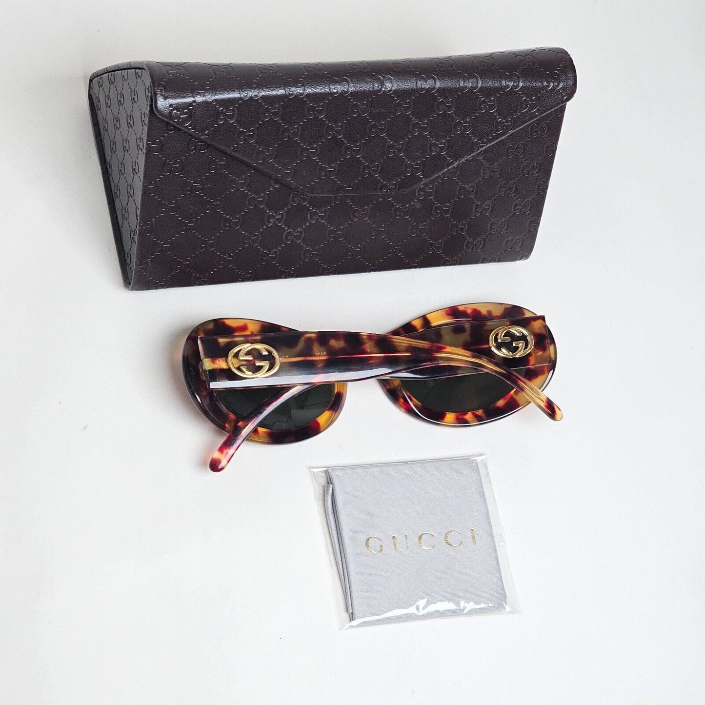 Gucci Sunglasses 1996 Vintage Brown Tortoise Oval GG 2400/N/S 54mm 02Y 280125
