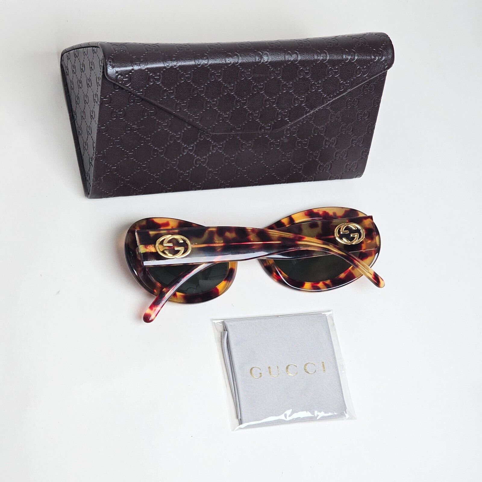 Gucci Sunglasses 1996 Vintage Brown Tortoise Oval GG 2400/N/S 54mm 02Y 280125