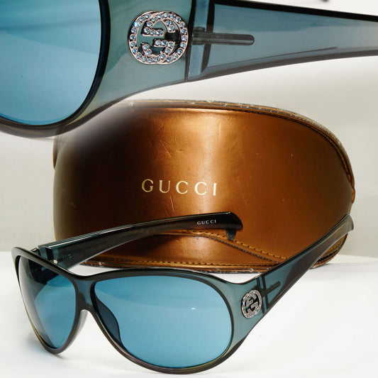 Gucci 2006 Vintage Sunglasses Blue Oversized Crystal GG 2536/STRASS LT6 071222