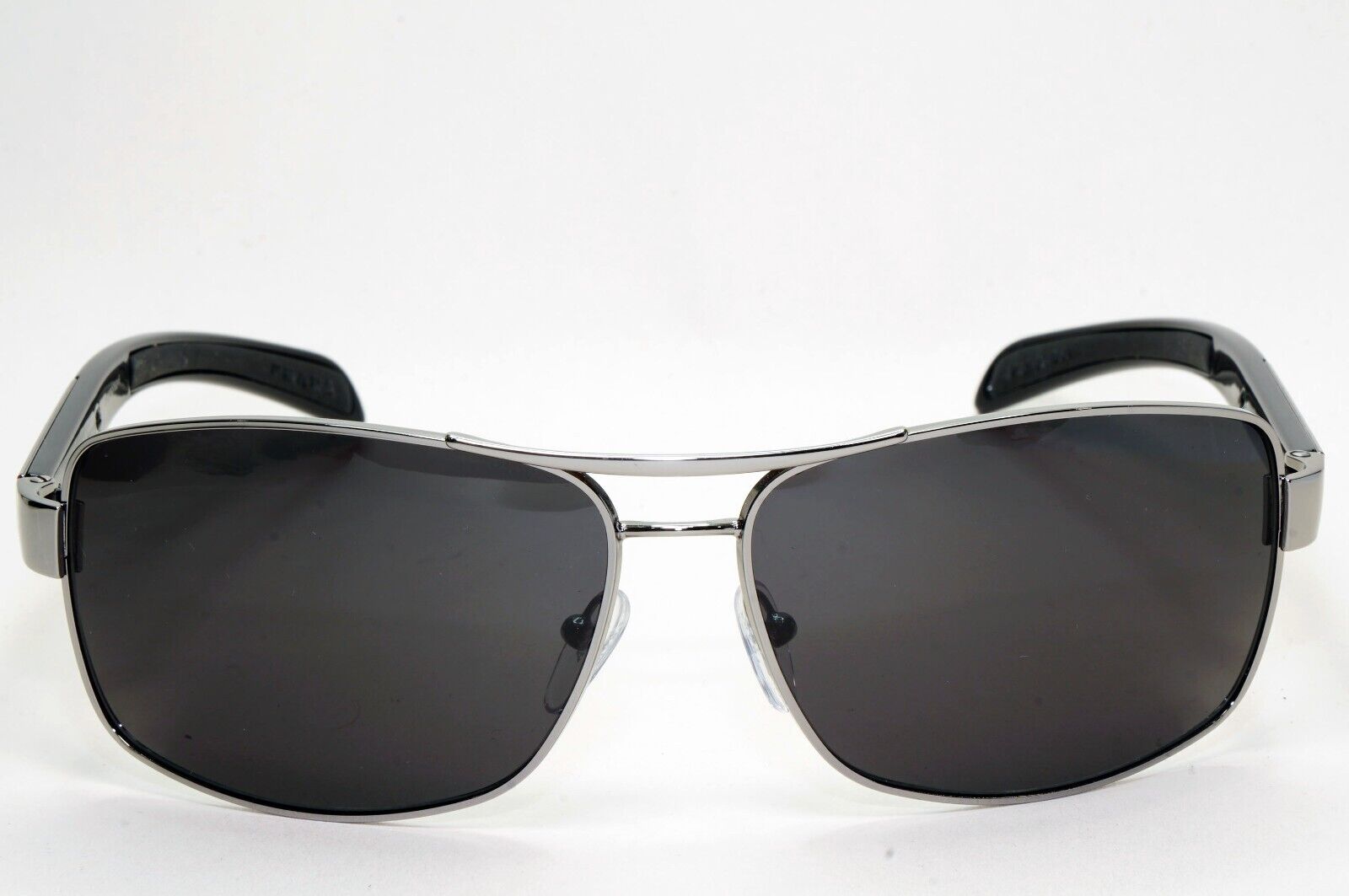 Prada Sunglasses Black Gunmetal Wrap Navigator PS54IS SPS 54I 1AV-5Z1 210924